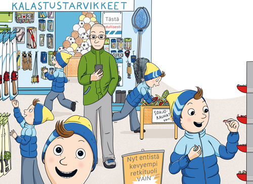 Kalastustarvikeostoksilla